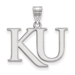 Black Bow Jewelry 14k White Gold Kansas Jayhawks NCAA Medium Pendant - 1 of 3