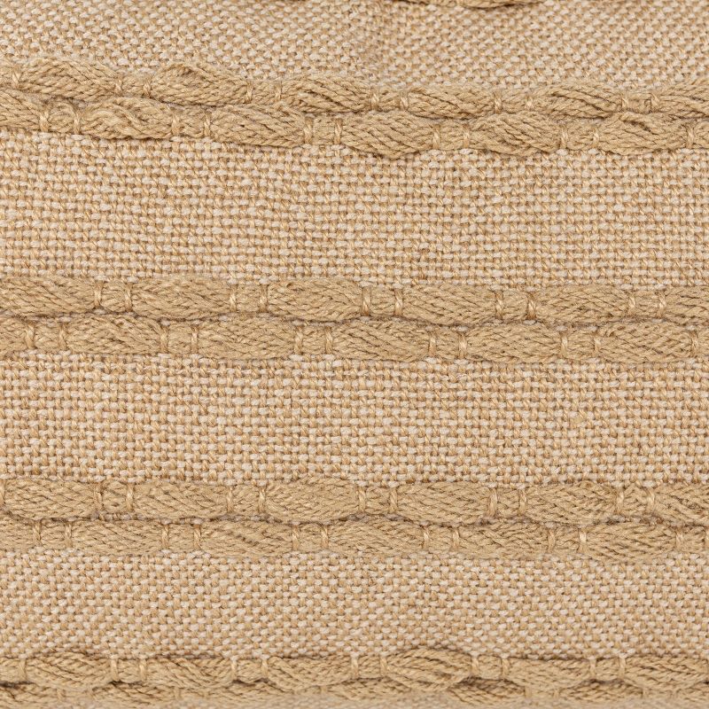 14X22 Inch Hand Woven Yarn Striped Outdoor Pillow Tan Polyester With Polyester Fill by Foreside Home & Garden, 3 of 6