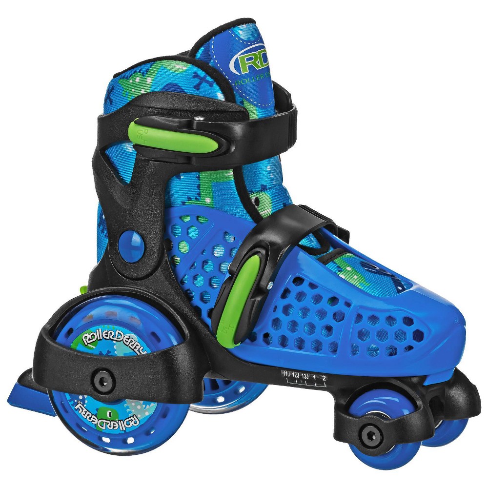 Photos - Roller Skates Roller Derby Sport Kids' Roller Skate - Dinosaur Blue/Black M 