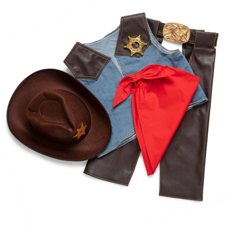 Melissa &#38; Doug Cowboy Role Play Costume Set (5pc) - Includes Faux Leather Chaps, 5 of 17