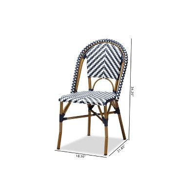 Bistro-Style Blue and White Aluminum Stackable Dining Chair Set