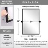 Moon Mirror 24 x 36 Inch Pivoted Rectangular Wall Mounted Vanity Mirror w/ New Zealand Pinewood Frame, No Distortion Glass, & Mounting Hardware, Black - image 2 of 4