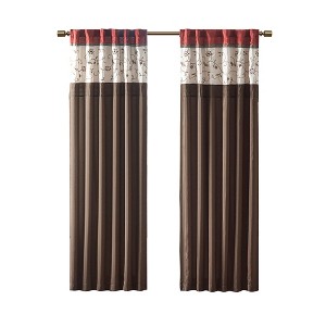 Gracie Mills Rogelio Classic Floral Embroidered Window Curtain Panel - 1 of 4