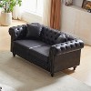 NicBex Button Tufted 63.5 Inch 3-seater Sofa with Rolled Arms and 2 Pillows for Office,Living Room,Apartment,Black - 2 of 4