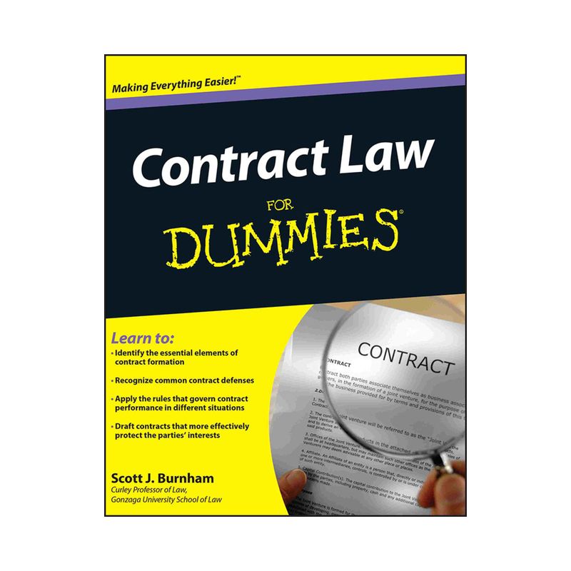 Contract Law for Dummies - (For Dummies) by  Scott J Burnham (Paperback), 1 of 2