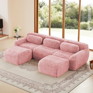 U-Shaped Sectional Sofas with 32D High-Density Sponge, Chaise, and Free Combination - 1 of 4