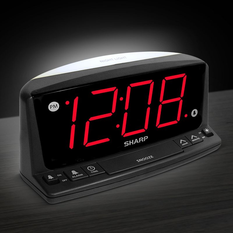 Sharp LED Night Light Alarm Clock, 4 of 5