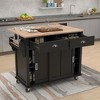 Sapphtopaz Modern Kitchen Island with Wood Drop-Leaf Tabletop,Sliding Door Kitchen Island with 2 Drawers&Storage Cabinet for Kitchen,Dining Room - 3 of 4