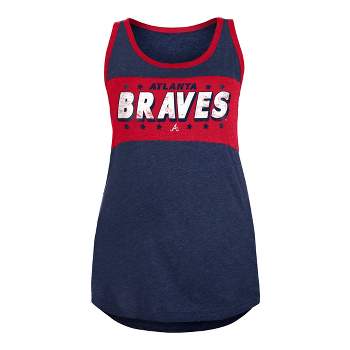 NWT Fanatics Atlanta Braves V Neck Tee Shirt Short Sleeves Women's Blue  Size M