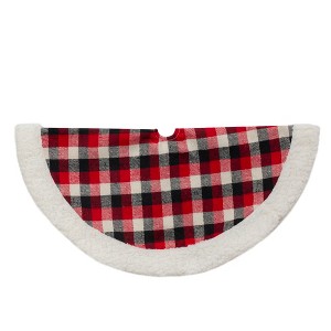 Northlight Plaid Mini Christmas Tree Skirt with High Pile Fleece Trim - 20" - 1 of 2