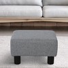 Ottoman Foot Rest, Small Foot Stool with Linen Fabric Upholstery and Plastic Legs, Cube Ottoman for Living Room, Gray - 2 of 4