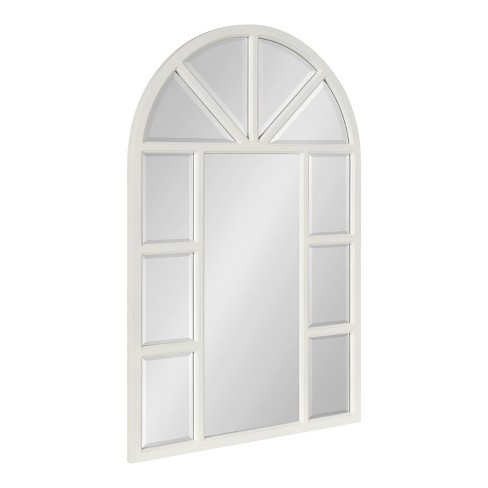 Kate And Laurel Hogan Arch Mdf Windowpane Mirror, 24x36, White : Target