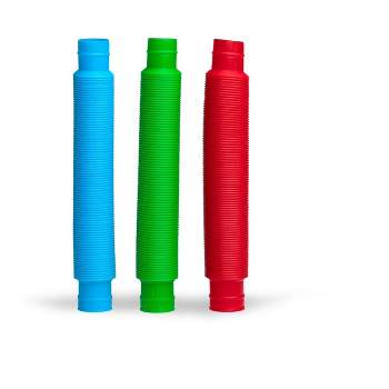 BOB Gift Plastic Sensory Pop Tube Fidget Toys | Set of 3 | Blue, Red, Green
