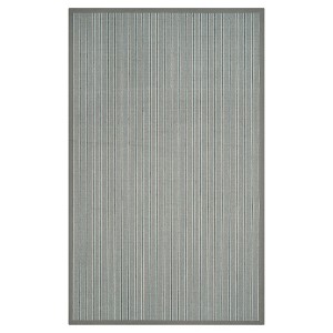 Ivory Blue/Gray Stripe Woven Area Rug - (9