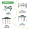13'x13'Pop Up Gazebo,Hexagonal Canopy Shelter with 6 Zippered Mesh Netting, Event Tent with Strong Steel Frame for Patio Backyard Garden Wedding Party - 4 of 4