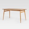 59" Mid-Century Modern Wood Tapered Legs Rectangle Dining Table - Saracina Home - 4 of 4