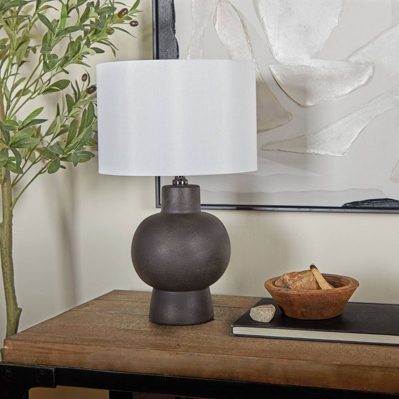 22&#34; x 13&#34; Ceramic Gourd Style Base Table Lamp with Drum Shade Black - CosmoLiving by Cosmopolitan, 2 of 6
