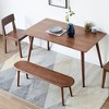 CAVINAS Modern Natural Solid Wood Ottoman Bench,Simple Oval Dining Bench for Living Room,Dining Room - 2 of 4