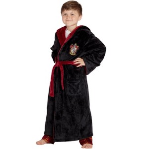 Harry Potter Hogwarts Houses Girl's Fleece Robe Pajama Lounge - 1 of 4