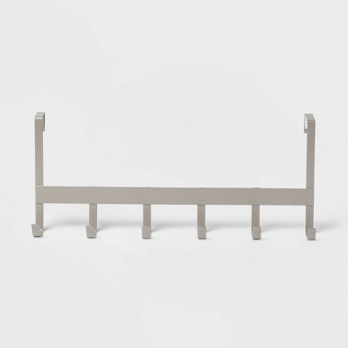 Heavy Duty Over The Door 6 Hooks Rail Matte Gray - Brightroom™ : Target