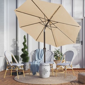 Hyleory 9 ft Market Umbrella with Tilt Patio Umbrella with Iron Pole, Sturdy and Adjustable - 1 of 4
