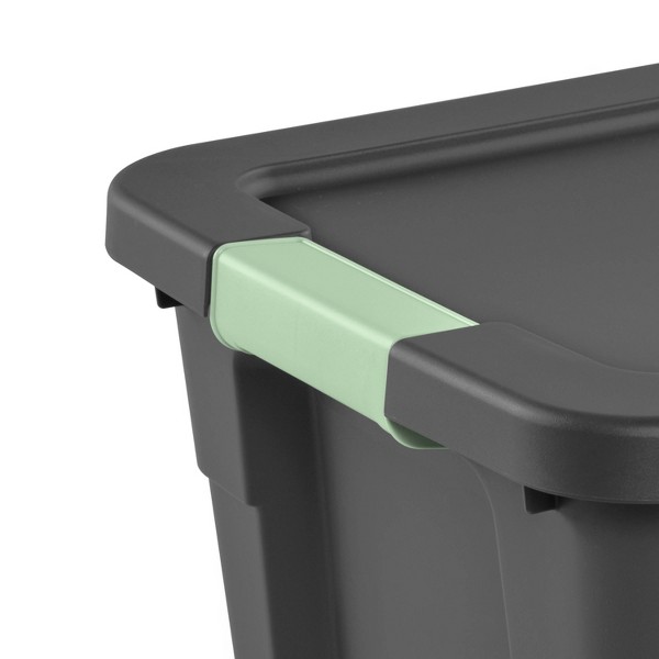 Tote de almacenamiento con cierre de 12 gal - Brightroom™: Contenedor utilitario gris apilable con tapa, organizador portátil universal 2