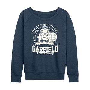 Women's - Garfield - Tennis Lightweight French Terry Wide Neck Long Sleeve Shirt - 1 of 4