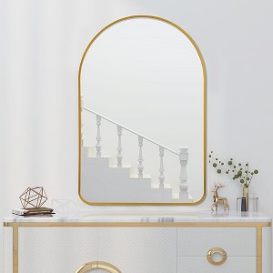 Spassway 36"H x 24"W Arched Decorative Aluminum Alloy Mirror Art Designs for Living Room Bedroom Entryway Office Home Black/Gold/Sliver Available - 1 of 4