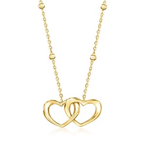 Pure Collection by Ross-Simons Italian 18kt Gold Vermeil Double-Heart Necklace Size 16 - 1 of 4