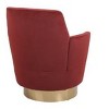 Kumasinova 360° Swivel Barrel Chair, Teddy Accent Chair, Armchair/Reading Chair for Living Room, Round Barrel Chair with Gold Stainless Steel Base - 3 of 4