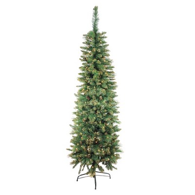 Northlight 7' Prelit Artificial Christmas Tree Yorkville Pine Pencil - Clear Lights