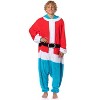 Sesame Street Adult Santa Cookie Monster Hooded Costume Fleece Pajama Kigurumi Union Suit - 4 of 4