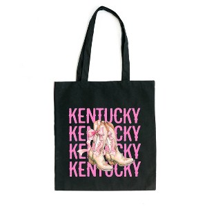 City Creek Prints Coquette Kentucky Cowgirl Boots Canvas Tote Bag - 15x16 - Black - 1 of 2