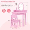 Infans Kids Vanity Set w/ Lighted Mirror Chair 2-Color LED Lighting for Girls Makeup - 2 of 4