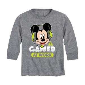 Boys' - Disney - Gamer at Work Long Sleeve Graphic T-Shirt - 1 of 4