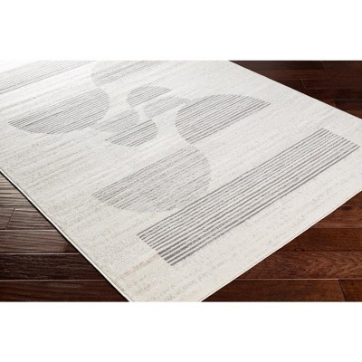 Piepert 5' x 7' Gray and Cream Geometric Synthetic Area Rug