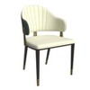 LeisureMod Verve 5-Piece Dining Set, 36" Round Resin Top Table and 4 Leather Dining Chair - 3 of 4