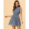 Allegra K Women's Summer Floral Ruffle Sleeveless Tie Neck Chiffon Flowy Mini Dress - 3 of 4