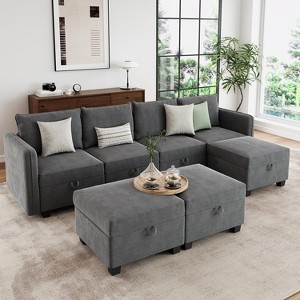 Modular Sofa ,Storage Seats, Oversized Convertible Sofa Couch for Living Room - 1 of 4