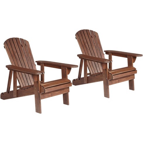 Teal Island Designs Kava Dark Brown Wood Outdoor Adirondack Chair With ...
