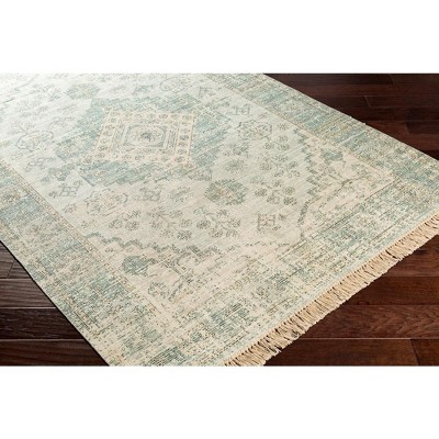 Sandiacre 2'3" x 4' Hand-Knotted Blue Wool and Cotton Rug