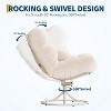Oversize 360°Swivel Plush Lounge Chair with Metal Rocking Base,Rattan Rocking Papasan Chair with 6.3"Cushion - 3 of 4