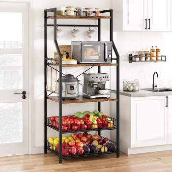 Whizmax Kitchen Bakers Rack, Coffee Bar with Storage 5-Tiers, Microwave Stand Kitchen Rack, Kitchen Shelf, Bookshelf