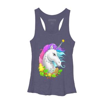 Women's Design By Humans Christmas unicorn By NikKor Racerback Tank Top