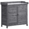 Dracelo Outdoor 39" Potting Bench Table, Grey - 2 of 4