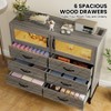 8 Drawer Dresser with LED Lights & Charging Station, Tall White Dresser with 6 Drawers and 2-Door Cabinet, Modern Storage Chest for Bedroom - 3 of 4