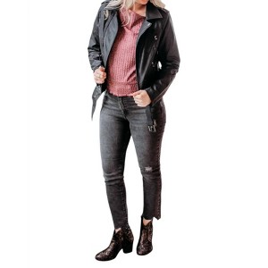 Women's Pleather Moto Jacket - GILLI - 1 of 4