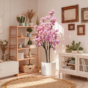 60"-70" Artificial Cherry Blossom Tre with Flowers in Pot for Home Garden Office Party Wedding Hotel Decor - 1 of 4