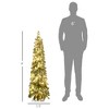 TopComfy Christmas Tree Stand Prelit Pencil Christmas Tree with Snow Flocked Branches and Easy Assembly for Holiday Decor, Green, 17"*17"*47.3" - 3 of 4