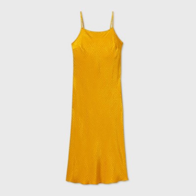 yellow slip dress long